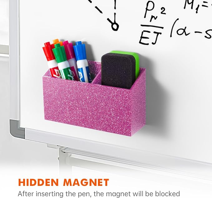 BEYGORM Magnetic Dry Erase Marker Holder for Whiteboard & Refrigerator | Non-slip Acrylic Pen Holder for Classroom, Fridge Magnet, Locker Organizer Accessories, Teacher & School Supplies(Blue) - Image 5