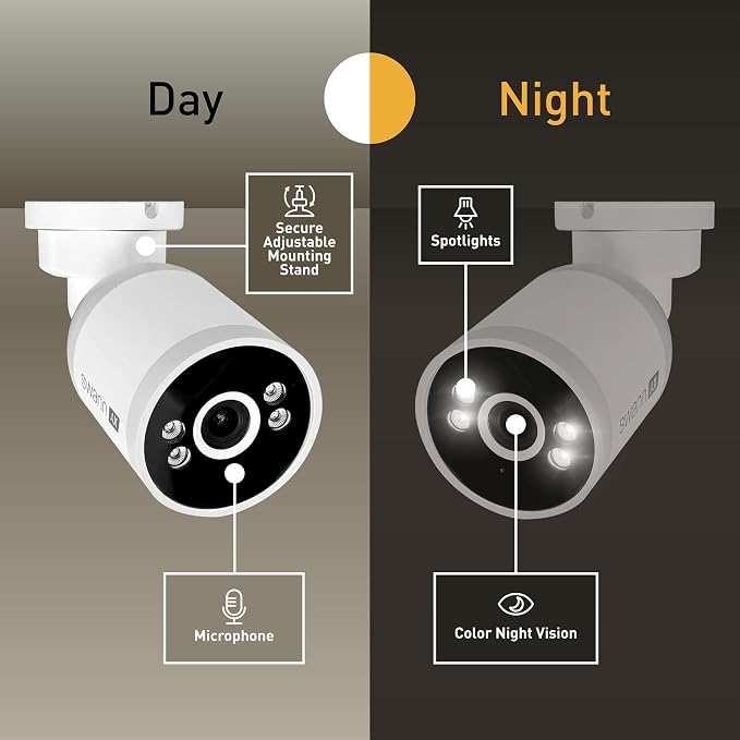 Swann AdvancedX Wired 4K Security Camera PoE Outdoor Bullet, Color Night Vision, Smart AI Video Analytics/Alerts, Advanced Motion Detection - Image 2
