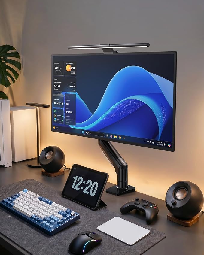 HUANUO FlowLift™ Single Monitor Mount, 13 to 32 Inch Monitor Arm, Adjustable Monitor Stand, Vesa Mount with Clamp and Grommet Base - Fits 4.4 to 19.8lbs LCD Computer Monitors - Image 7