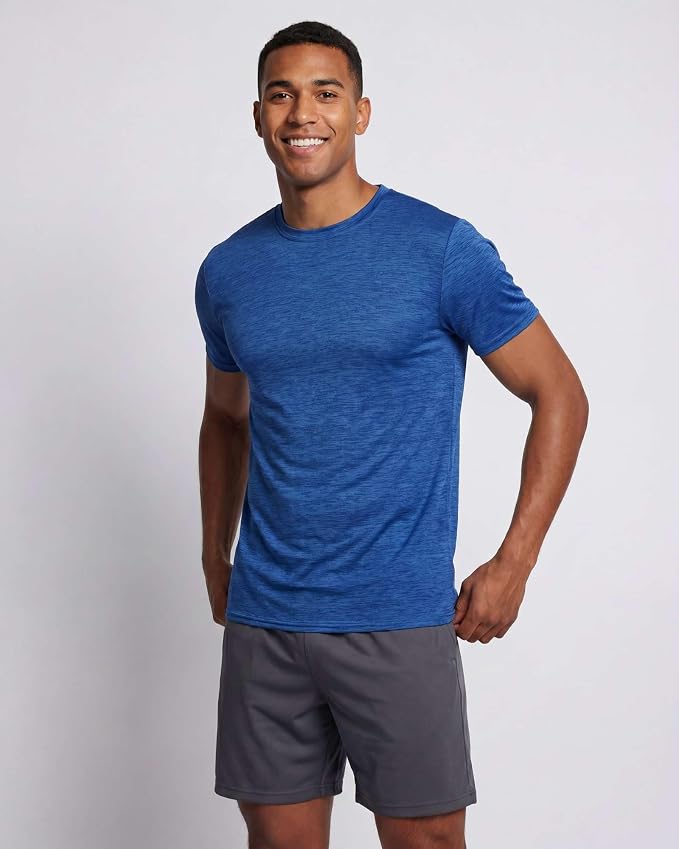5 Pack Men's Dry Fit Short Sleeve T-Shirt Gym Workout Athletic Running Tee | Cooling, Moisture-Wicking, Crew Neck, Quick-Dry, Breathable, Active, Exercise, Fitness, Basketball, Cycling, Hiking, Tennis - Image 2