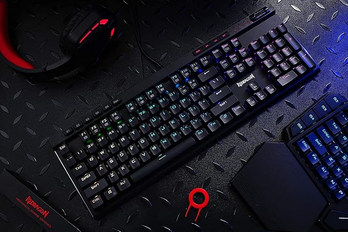 Redragon K580 Wired RGB Mechanical Gaming Keyboard, Macro Key & Media Wheel | 5 On-Board Keybinding Buttons for MMO MOBA Games, Dedicated Media Controls, Tactile Brown Switch for Long-Time Typing Feel - Image 8