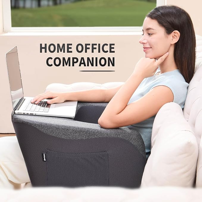 cooloo8 Reading Pillow, Lap Desk, Laptop Pillow for Lap, Large Gaming Pillow for Reading, Working, Gaming or Sitting in Bed Floor Couch(Dark Grey) - Image 7