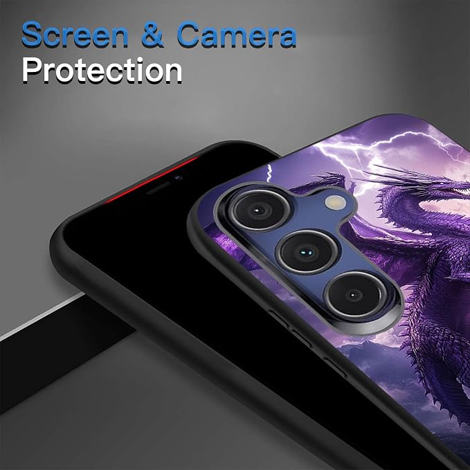 Designed for Galaxy S25 FE Phone Case,Slim Silicone Shockproof Protective Case for Galaxy S25 FE 6.7 inch,Purple Dragon - Image 5