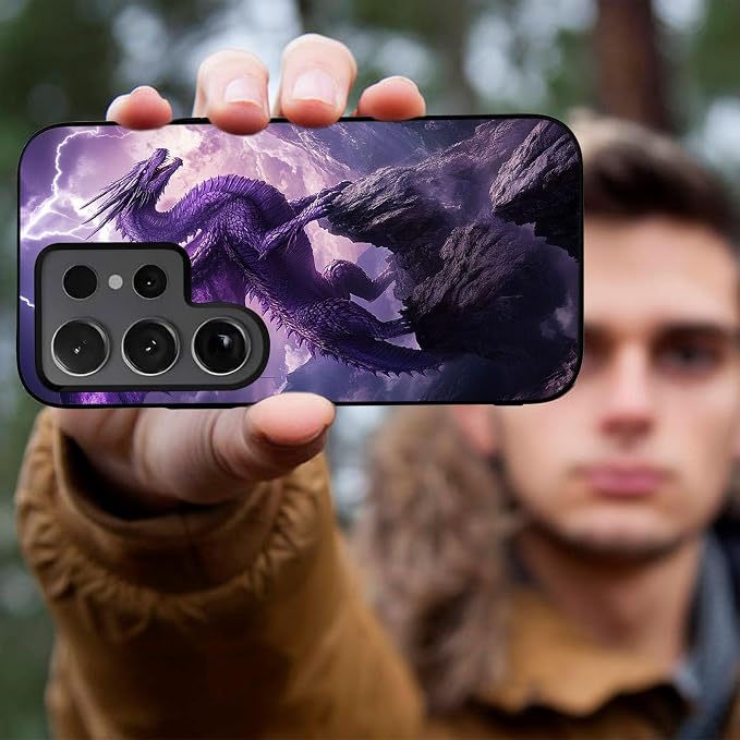Designed for Galaxy S25 Ultra Phone Case,Slim Silicone Shockproof Protective Case for Galaxy S25 Ultra 6.8 inch,Purple Dragon - Image 4