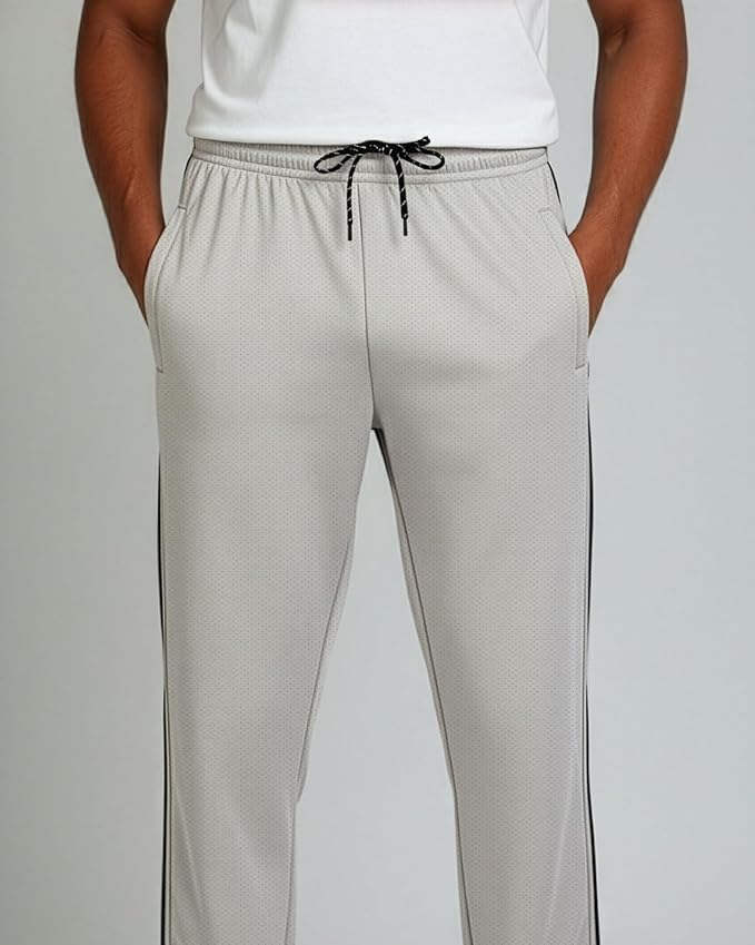 3 Pack Men's Mesh Open Bottom Sweatpants Active Athletic Workout Gym Pocket | Available in Big & Tall, Uncuffed, Elastic Waistband, Drawstring, Straight Leg, Running, Jogging, Exercise, Training, Sports - Image 7
