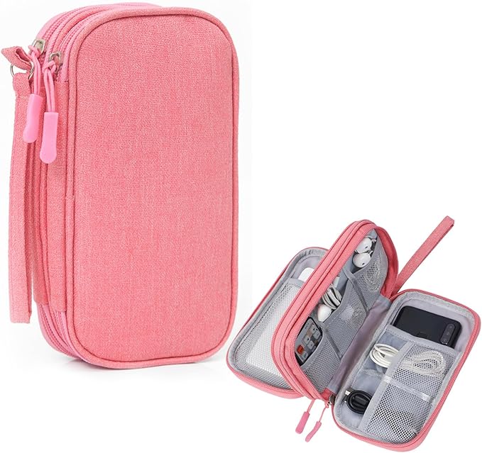 Electronic Organizer Travel Case Water Resistant Cord Pouches for Organization,Cable Organizer,All-in-One Double Layers Storage Bag for Accessories,Charger, Cable by AYANICA