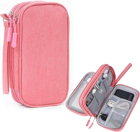 Electronic Organizer Travel Case Water Resistant Cord Pouches for Organization,Cable Organizer,All-in-One Double Layers Storage Bag for Accessories,Charger, Cable by AYANICA
