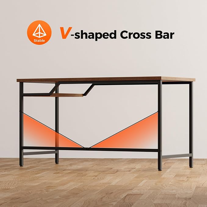 Mericonia 48x24 Inch Computer Desk, 0.6" Thick Small Office Table | Modern Simple Style, Small Study & Writing Table for Home Bedroom Work, Brown - Image 7
