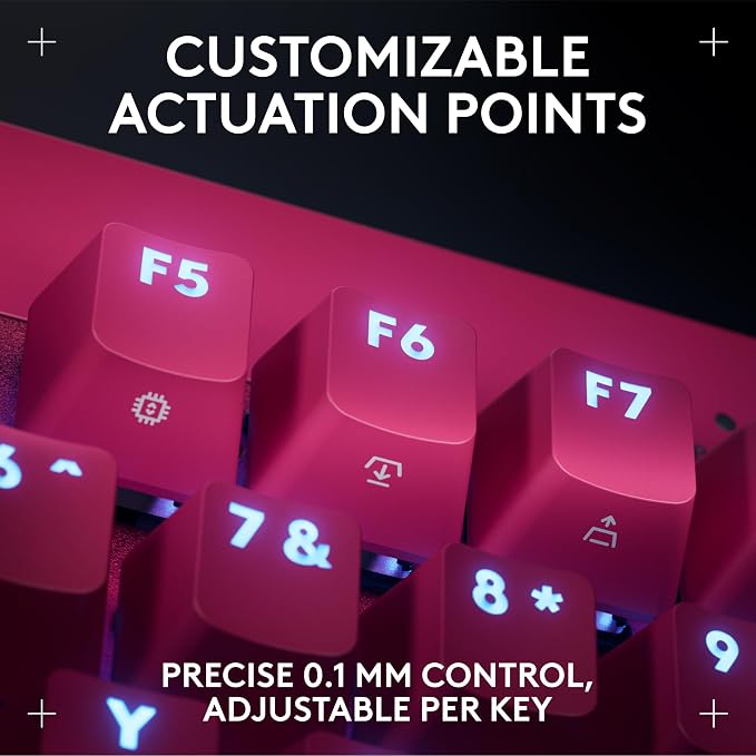Logitech G PRO X TKL Rapid Gaming Keyboard (Hall-Effect) - Magenta | Hall-Effect Magnetic Analog Switches with Rapid Trigger, Lightsync RGB, Detachable USB-C Cable, Volume Roller & Media Buttons - Image 4