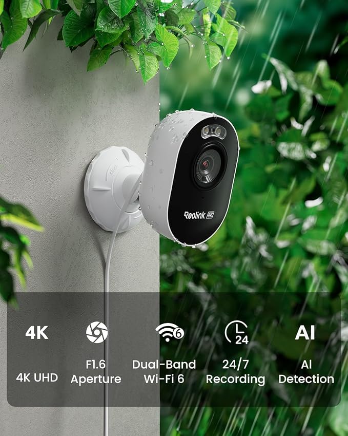 REOLINK Lumus Pro 4K Outdoor Security Camera, Plug-in Power WiFi Camera | Color Night Vision Spotlight, 2.4/5GHz WiFi 6, No Subscription Local Storage, Smart Detection, Two-Way Talk, 24/7 Recording - Image 6