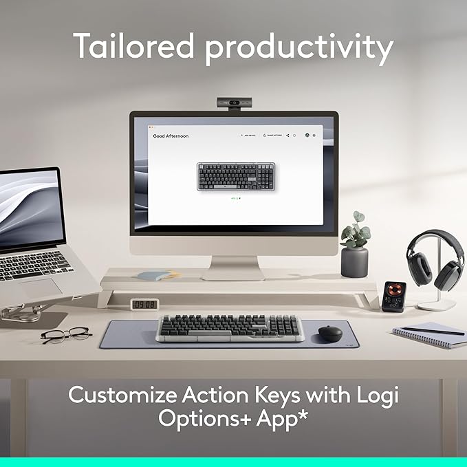 Logitech Alto Keys K98M Wireless Mechanical Gasket Keyboard - Graphite | Customizable, clicky, vibration absorbing gasket, white backlit keys, Bluetooth, USB-C charging, for PC, Mac, Laptops - Image 6