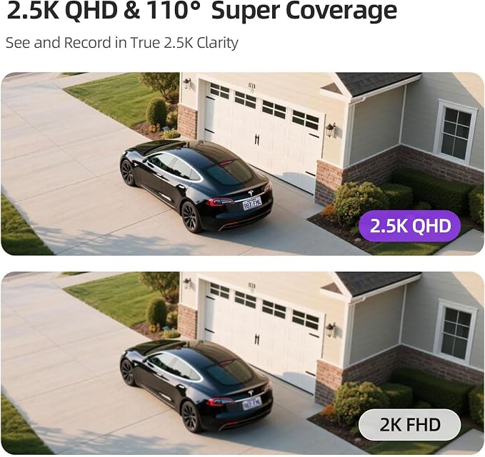 2.5K Wireless Home Security Cameras 2-Pack, Outdoor WiFi Non-Subscription AI Person Detection, 4MP Color Night Vision, Full Duplex 2-Way Audio, IP66 Waterproof Battery Powered, U.S. AWS Cloud - Image 3