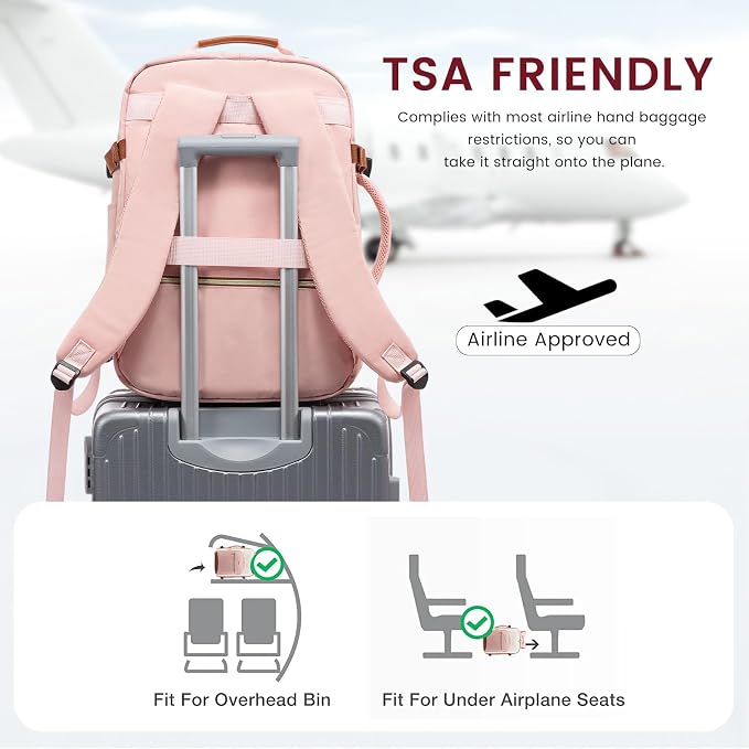 LOVEVOOK 50L Travel Backpack for Women & Men, Airline Approved Carry On Luggage with 3 Packing Cubes, TSA Overnight Bags, Waterproof Personal Item Bag, Weekender Essentials Backpacks fits 17" Laptop - Image 4