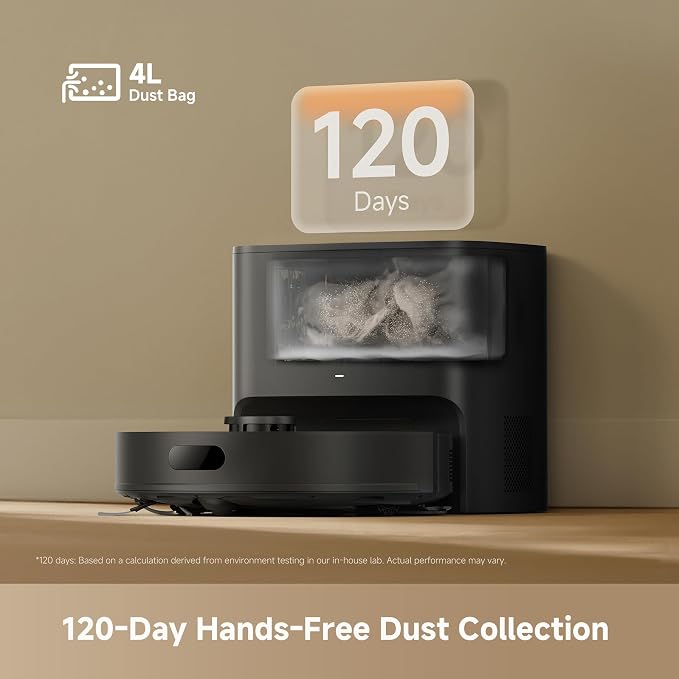 dreame D20 Air Plus Robot Vacuum and Mop, 20,000Pa Powerful Suction | 120-Day Self-Emptying with 4L Dust Bag, Anti-Tangling Tech, Edge-to-Corner Cleaning, Deep Carpet Cleaning, 360° Navigation - Image 2