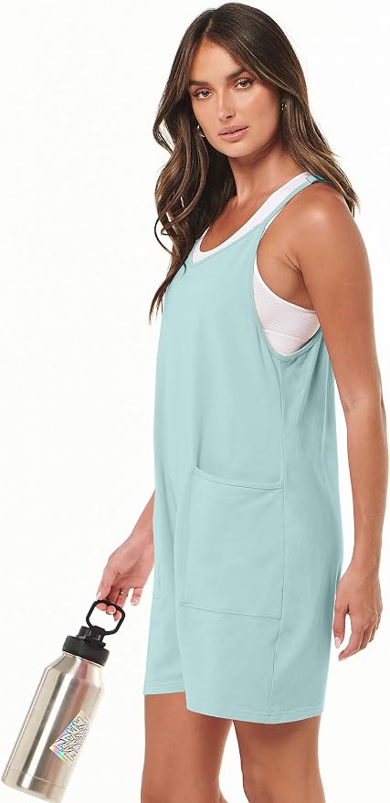 ANRABESS Womens Rompers Summer Casual Loose Sleeveless Overalls Spaghetti Strap Shorts Jumpsuit 2026 Beach Vacation Clothes - Image 5