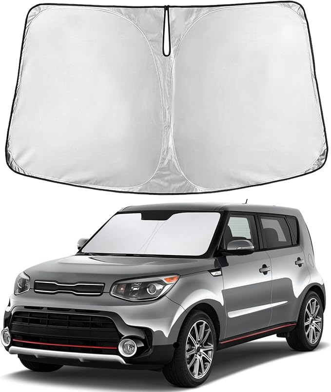 EcoNour Windshield Sunshade Compatible for Kia Soul 2014-2017 2018 2019, Sun Visor for Front Windshield & Window Sun Shade Cover, UV Heat Blocker & Protector, Car Accessories by EcoNour