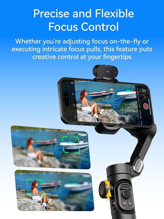 AOCHUAN Gimbal Stabilizer for Smartphone with AI Tracking Sensor, Gimbal with Focus Wheel for Phone/Android, Phone Stabilizer with 7.0 Anti-Shake for Video Recording-Smart XE AI - Image 5