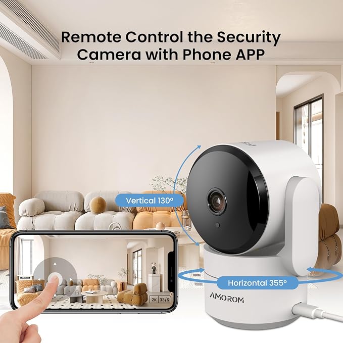 AMOROM Indoor Camera, AI Security Camera for Baby/Elderly/Pet Monitoring | AI Smart Detection & Alarm, 2-way Audio, Night Vision, 2.4G WiFi Control, Cloud & SD Card Storage, Alexa Assistant, 4 Pack - Image 6