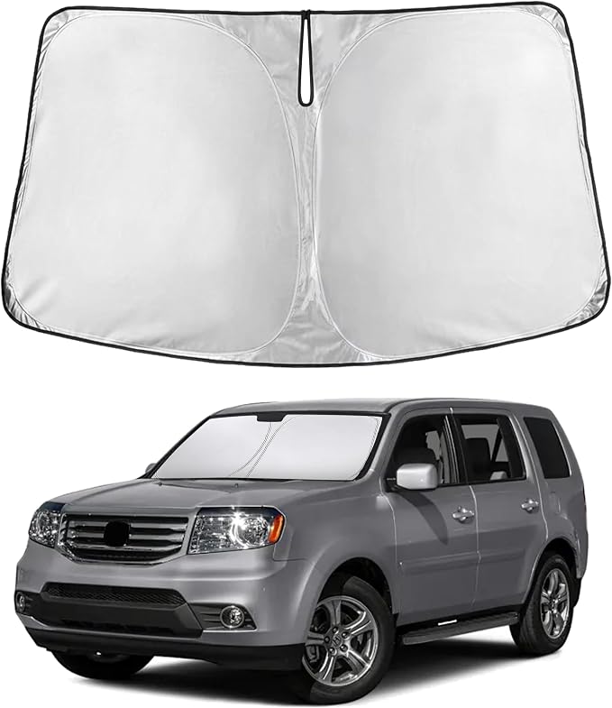 EcoNour Windshield Sunshade Compatible for Honda Pilot 2009-2013 2014 2015, Sun Visor for Front Windshield & Window Sun Shade Cover, UV Heat Blocker & Protector, Car Accessories by EcoNour