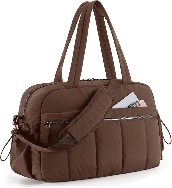 BAGSMART Duffle Bag for Travel, Gym Bag for Women, Weekender Carry on Bag | PVC Wet Pocket, Airline Approved Personal Carry-on Size, Fits Under-seat, One Bag for Gym, Travel, Hospital, Overnight by BAGSMART