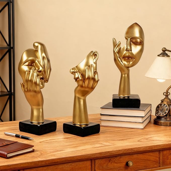 3 Pcs Thinker Statue,Modern Home Sculptures,Figurine for Bookshelf1 - Image 5