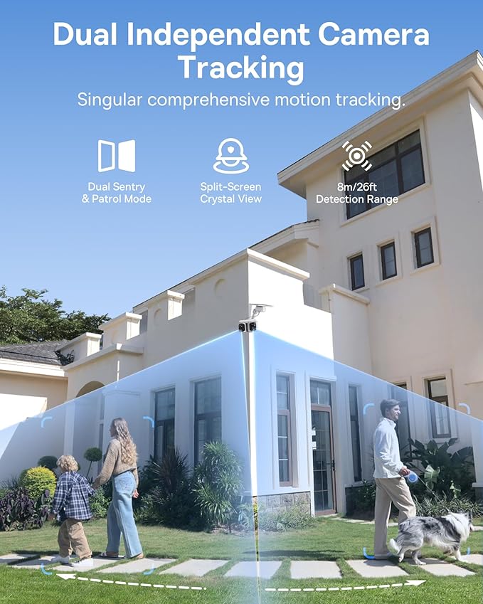 Baseus X1 Pro Dual-Tracking Solar Security Camera Outdoor Wireless, Supports up to 512GB, Dual 3K AI Cameras, 300° Pan, Color Night Vision, 8× Zoom, IP65, No Subscription with 32GB Card - Image 4
