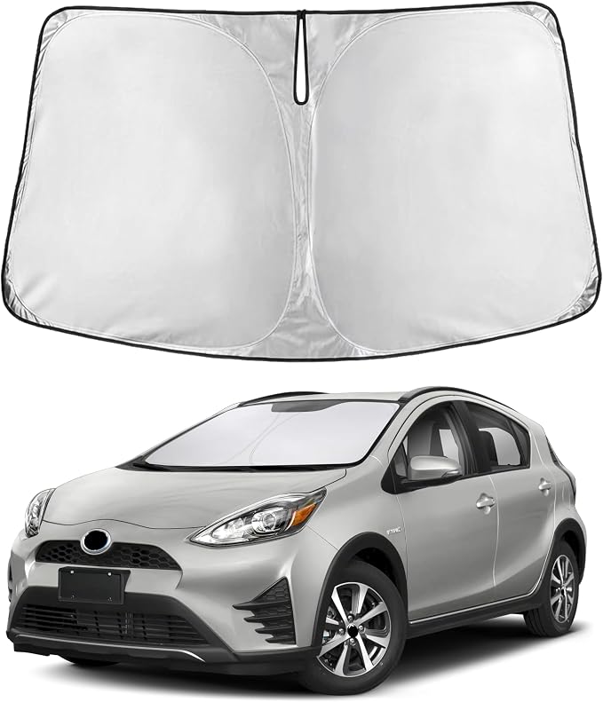 EcoNour Windshield Sunshade Compatible for Toyota Prius C 2012-2017 2018 2019, Sun Visor for Front Windshield & Window Sun Shade Cover, UV Heat Blocker & Protector, Car Accessories by EcoNour