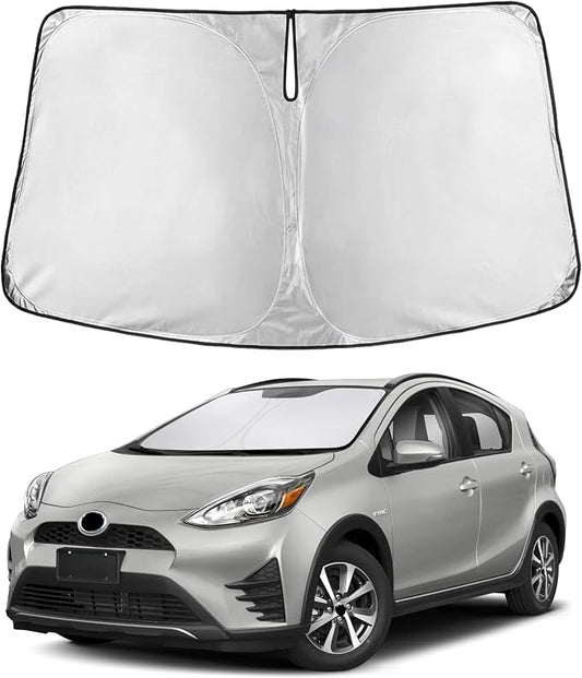 EcoNour Windshield Sunshade Compatible for Toyota Prius C 2012-2017 2018 2019, Sun Visor for Front Windshield & Window Sun Shade Cover, UV Heat Blocker & Protector, Car Accessories by EcoNour
