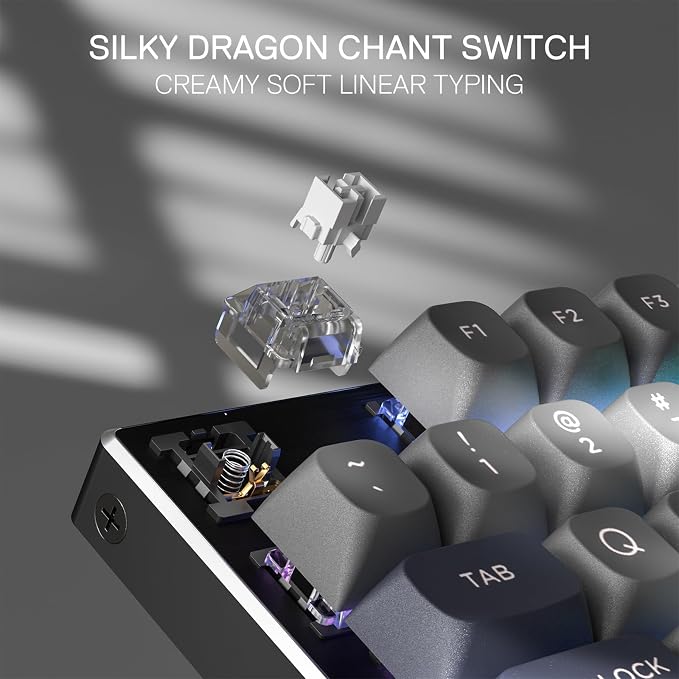 Redragon K556 Wired RGB Mechanical Gaming Keyboard, 104-Key Aluminum Board | Rock-Solid Metal Build, 20 Backlits for Immersive ESports Vibe, Hot-swap Creamy Custom Linear Switch, PBT Round Keycaps - Image 4