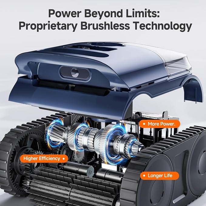 Pool Vacuum for Inground Pool, Cordless Pool Cleaner Robot with Smart Navigation, Self-Parking, LED Indicator, Wall&Waterline Above Ground Pool Vacuum Cleaning up to 2150 Sq.ft - Image 7