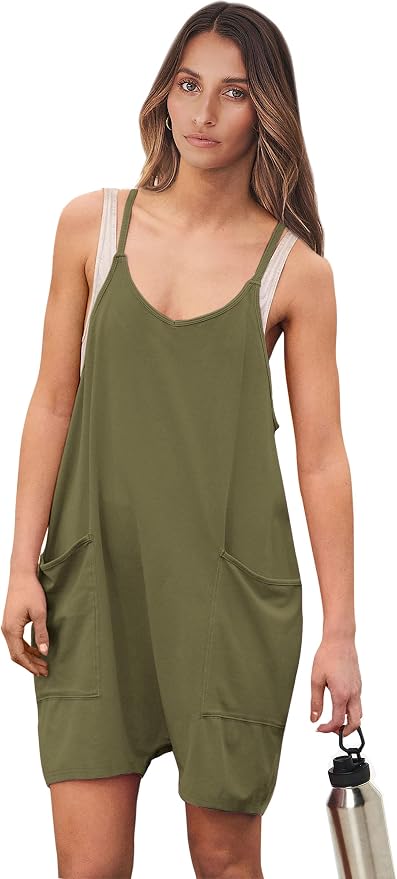 ANRABESS Womens Rompers Summer Casual Loose Sleeveless Overalls Spaghetti Strap Shorts Jumpsuit 2026 Beach Vacation Clothes - Image 8