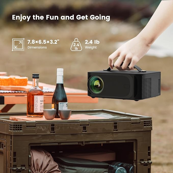 Outdoor-Projector-4K with WiFi and Bluetooth: [3000 Brightness/50W DoIby/Built-in APPs] Portable-Projector Smart OS 2.0&AI Auto Focus, ONOAYO Movie Proyector Compatible with Netflix/YouTube/PrimeVideo - Image 7