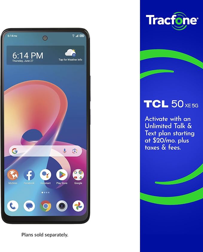Tracfone, TCL 50 XE 5G, 128GB, Prepaid Smartphone, Gray, 50MP AI-Powered Camera, Locked - Image 2