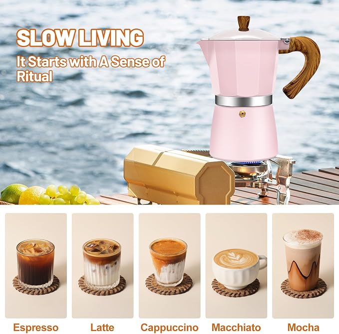 6 Cup Aluminum Espresso Stovetop Moka Pot Express Coffee Maker Percolator Italian Classic Mocha Coffee Machine for Italian and Cuban Cafe Brewing for Home & Camping 300ml 10oz - Image 7