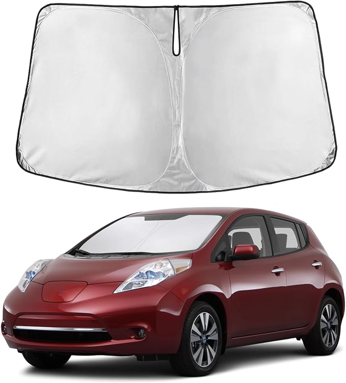 EcoNour Windshield Sunshade Compatible for Nissan Leaf 2011-2015 2016 2017, Sun Visor for Front Windshield & Window Sun Shade Cover, UV Heat Blocker & Protector, Car Accessories by EcoNour