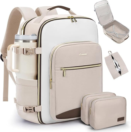 LOVEVOOK 40L Travel Backpack for Women & Men, Airline Approved Carry On Luggage with 3 Packing Cubes, TSA Overnight Bags, Waterproof Personal Item Bag, Weekender Essentials Backpacks fits 17" Laptop by LOVEVOOK