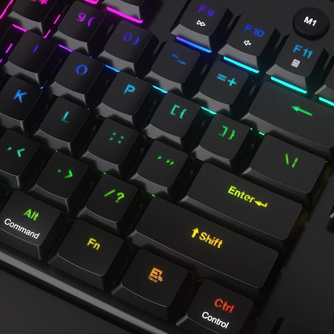 Redragon K618 PRO Wireless Ultra-Thin Gaming Keyboard, Macro & Media Scroll | 0-Delay Tri-Mode, 5 On-Board Keybinding G Buttons for MMO MOBA Games, Dedicated Media Control, Easy-Switch Win/Mac Compatible - Image 8