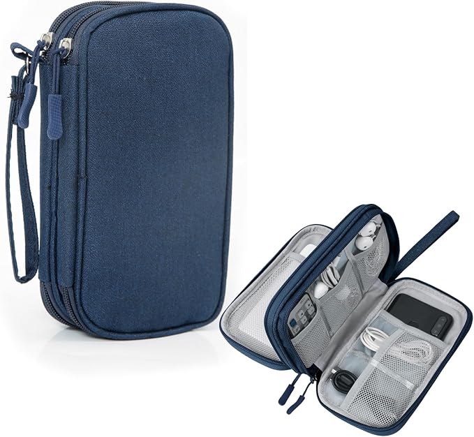 Electronic Organizer Travel Case Water Resistant Cord Pouches for Organization,Cable Organizer,All-in-One Double Layers Storage Bag for Accessories,Charger, Cable by AYANICA