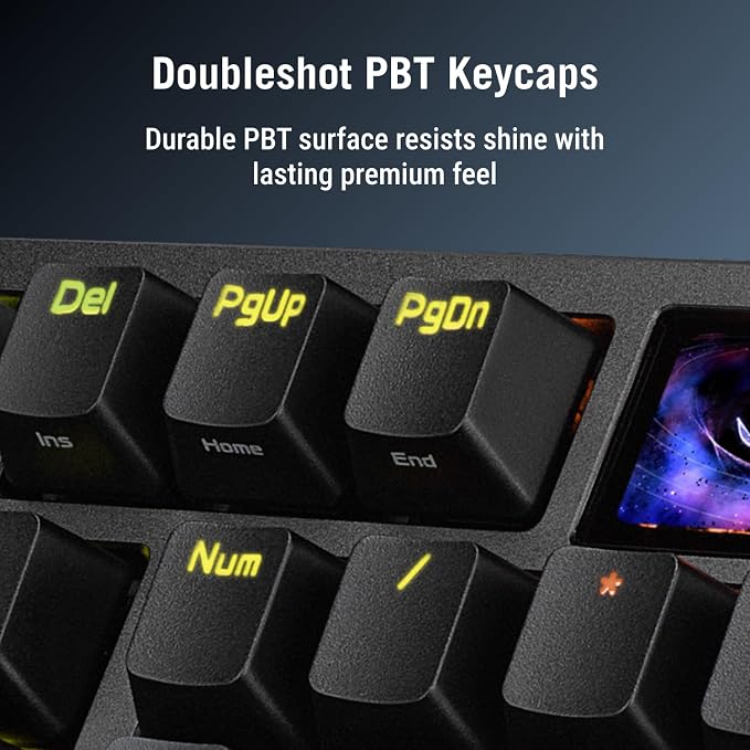 ASUS ROG Azoth 96 HE Wireless Hall Effect Gaming Keyboard – 96% Full-Size, Tri-Mode, Hot Swappable Magnetic Switch, Rapid Trigger, Speed Tap, 8K Hz Polling, Color OLED Screen, ABS Keycaps – Black - Image 8