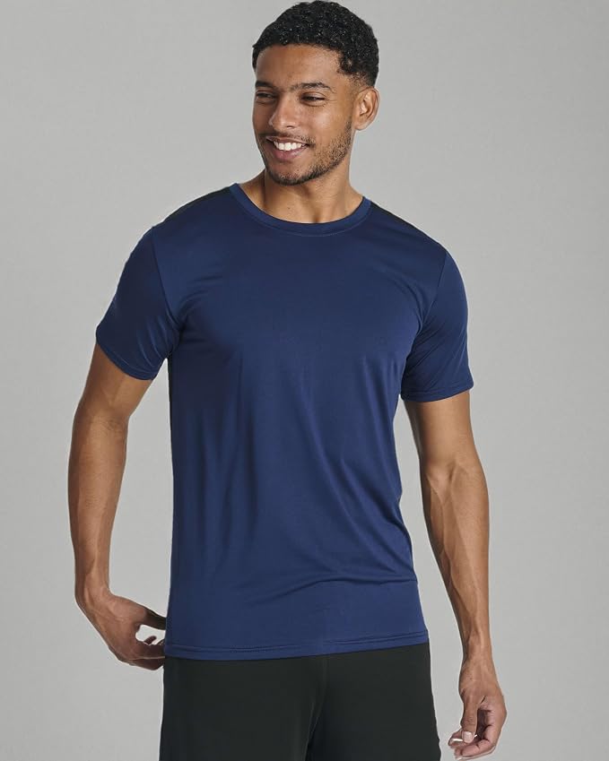 5 Pack Men's Dry Fit Short Sleeve T-Shirt Gym Workout Athletic Running Tee | Cooling, Moisture-Wicking, Crew Neck, Quick-Dry, Breathable, Active, Exercise, Fitness, Basketball, Cycling, Hiking, Tennis - Image 9
