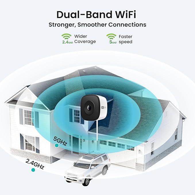 Window Security Camera 2K, Indoor WiFi Cameras 2.4GHz/5GHz, 2 Pack with Colorvue AI Color Night Vision, Person Detection with Auto-Focus, 24/7 Recording Compatible with Alexa & Google Home - Image 7