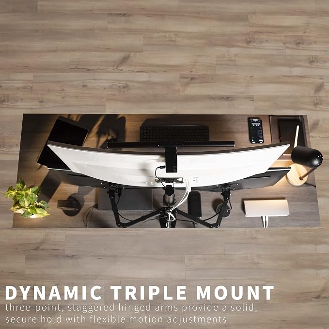VIVO Triple LCD Monitor Desk Mount Stand Heavy Duty and Fully Adjustable, 3 Screens up to 30 inches STAND-V003T - Image 7