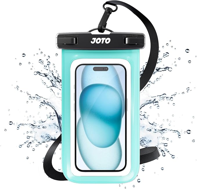 JOTO Up to 7" Universal Waterproof Phone Case for iPhone 17 Air 16 15 14 13 12 11 Plus Pro Max, IPX8 Cellphone Dry Bag XR X SE, Galaxy S23 S22 S21 S20+ S20 S10 Plus Note, Pixel -Green by JOTO