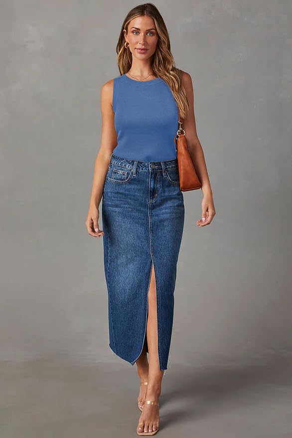 Arach&Cloz Women's Wool Blend Sweaters Non See Through Summer Business Casual Tank 2026 - Image 3