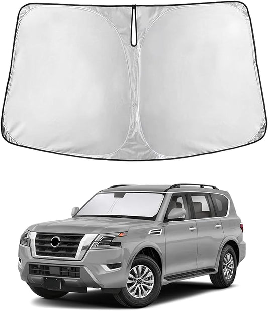 EcoNour Windshield Sunshade Compatible for Nissan Armada 2017-2022 2023 2024, Sun Visor for Front Windshield & Window Sun Shade Cover, UV Heat Blocker & Protector, Car Accessories by EcoNour