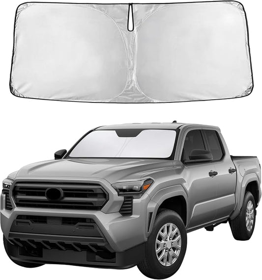 EcoNour Windshield Sunshade Compatible for Toyota Tacoma 2016-2024 2025 2026, SR, SR5, TRD Sport, TRD Off-Road, Limited, TRD Pro Sun Visor for Front Window Sun Shade Cover, UV Blocker, Car Accessories by EcoNour