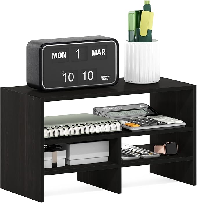 Furinno Hermite Desk Top Organizing Shelf Bookcase, Espresso by Furinno-FitsYourSpaceFitsYourBudget