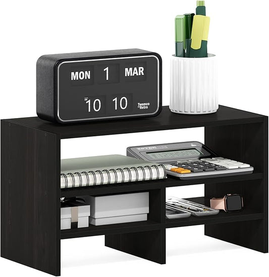 Furinno Hermite Desk Top Organizing Shelf Bookcase, Espresso by Furinno-FitsYourSpaceFitsYourBudget