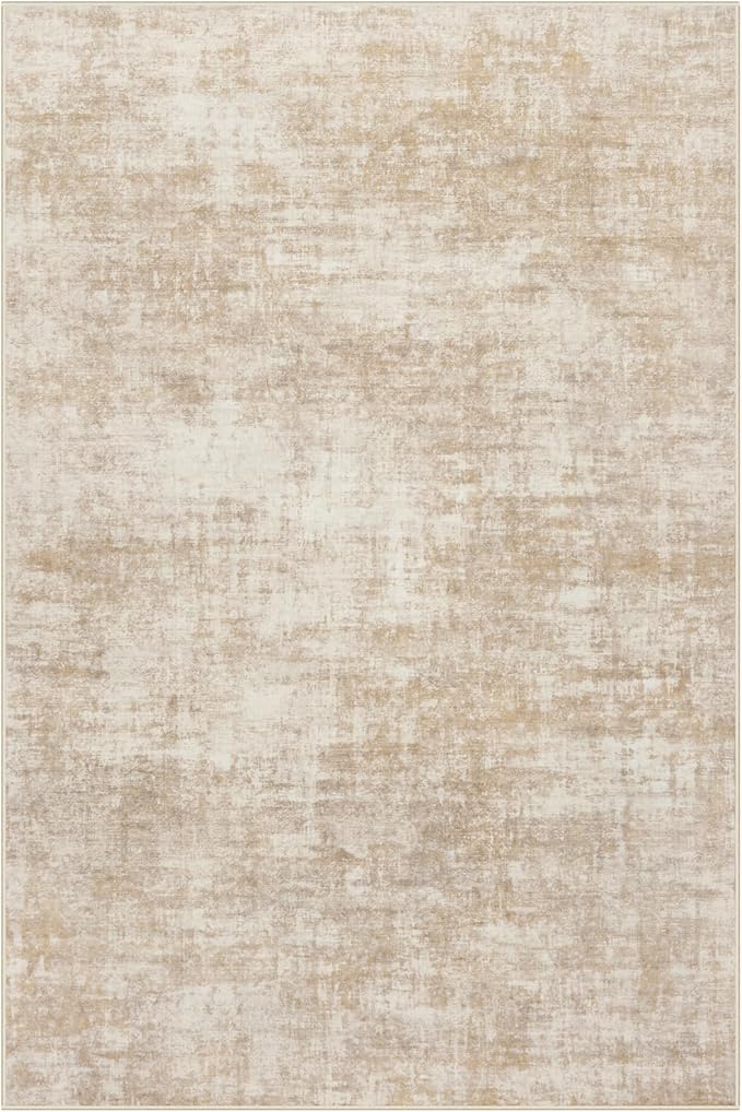 5x7 Area Rugs Washable Rug: Modern Abstract Living Room Rug Soft Anti-Skid Thin Carpet Indoor Floor Non-Shedding Carpets for Bedroom Dining Room Farmhouse Nursery Home Office - Beige - Image 4