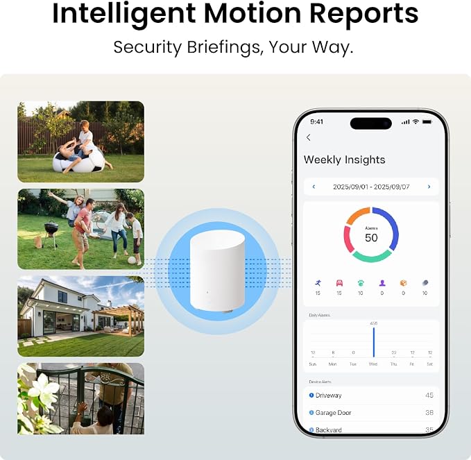 REOLINK 5MP Solar Security Cameras Wireless Outdoor, 360° Pan Tilt Auto-Tracking, Smart AI Detection, Up to 1TB Local Storage, 2.4/5GHz Dual-Band WiFi, Home Hub Mini with 4X Argus PT + Solar Panel - Image 9